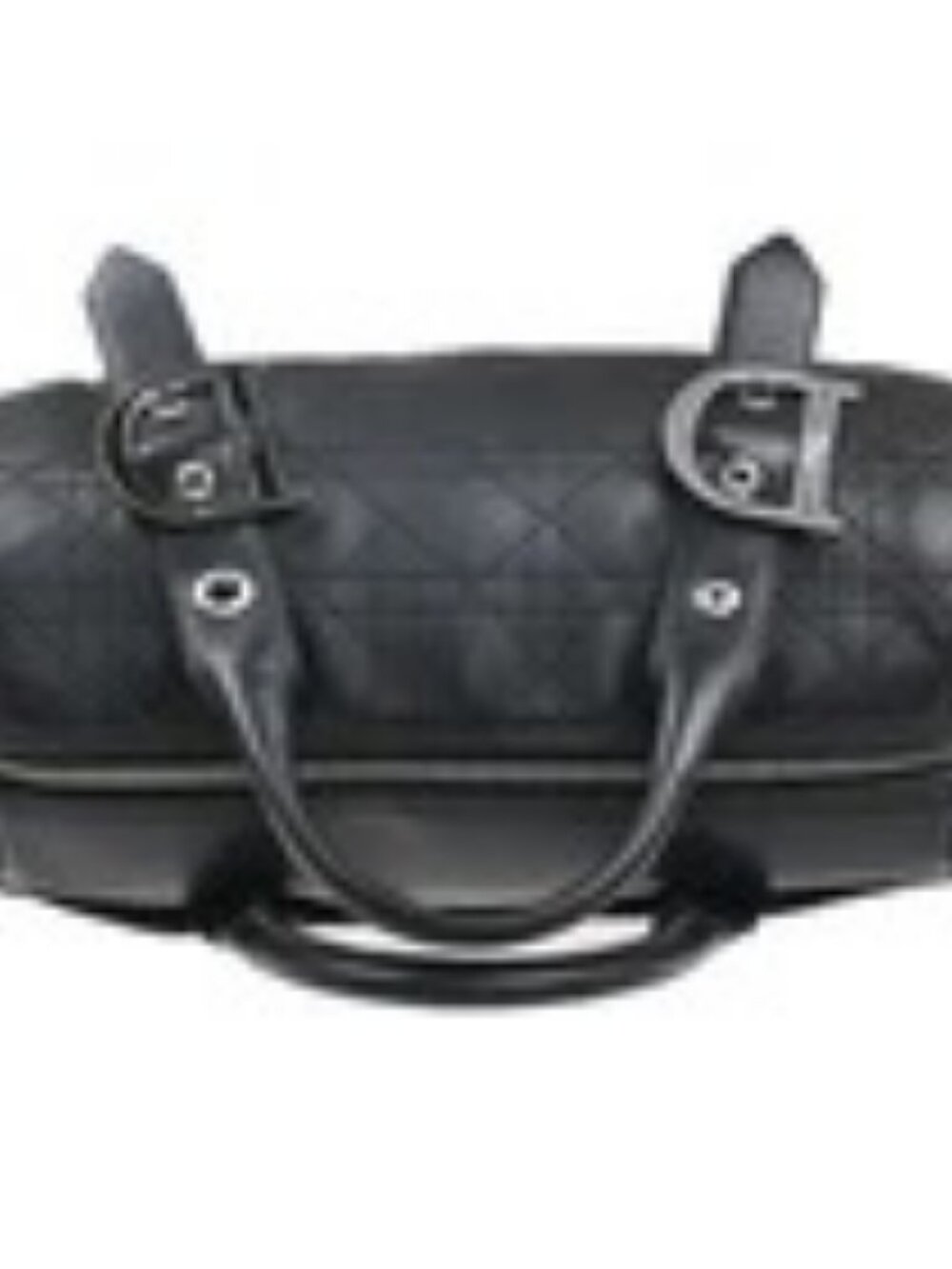 CHRISTIAN DIOR Logo Cannage Mini Boston Hand Bag Leather Black SHW Italy 96MA500 - Picture 5 of 16